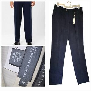 New Vintage Hickey Freeman‎ Pleated Dress Thick Corduroy Pants Size 36x36 Navy